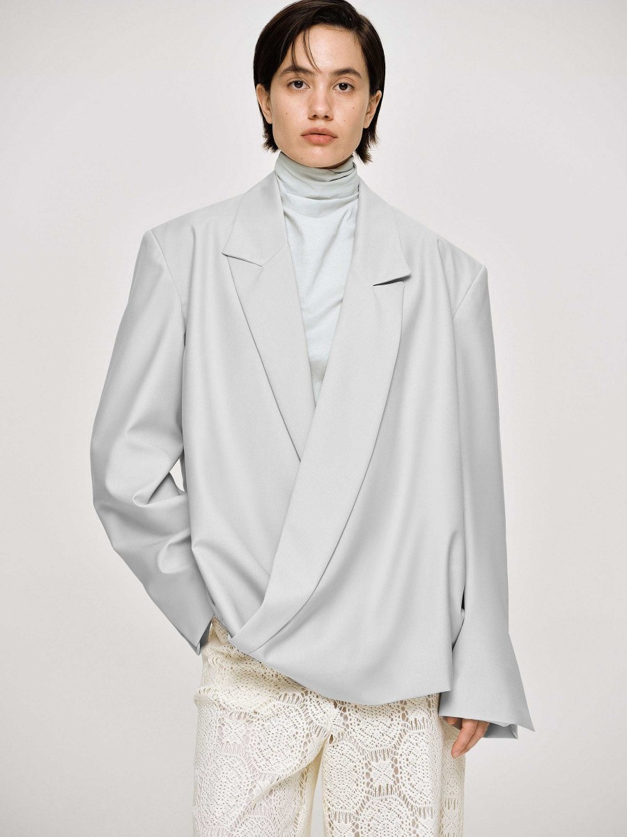 Source Unknown Baia Boxy Wrap Blazer, Gainsboro Grey | Zubehor