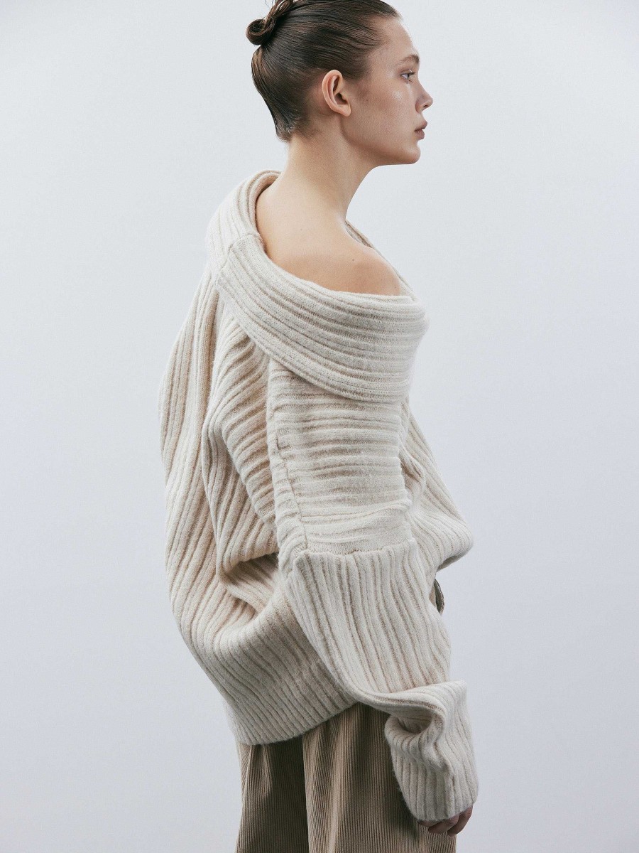 Source Unknown Becca Ubergroser High-Roll-Strickpullover, Birke | Zubehor