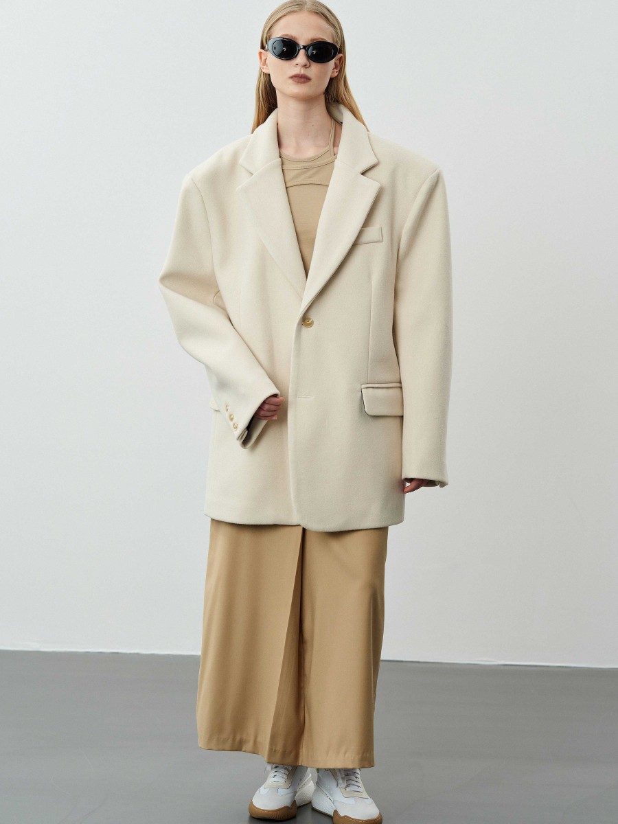 Source Unknown Hayk Ubergroser Boyfriend-Blazer, Creme | Zubehor