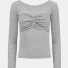 Source Unknown Schmales Bustier-Jersey-T-Shirt, Nebelgrau | Oberteile