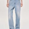 Source Unknown Gerade Jeans Mit Seitlichen Einsatzen, Hell Verwaschenes Blau | Kleidung