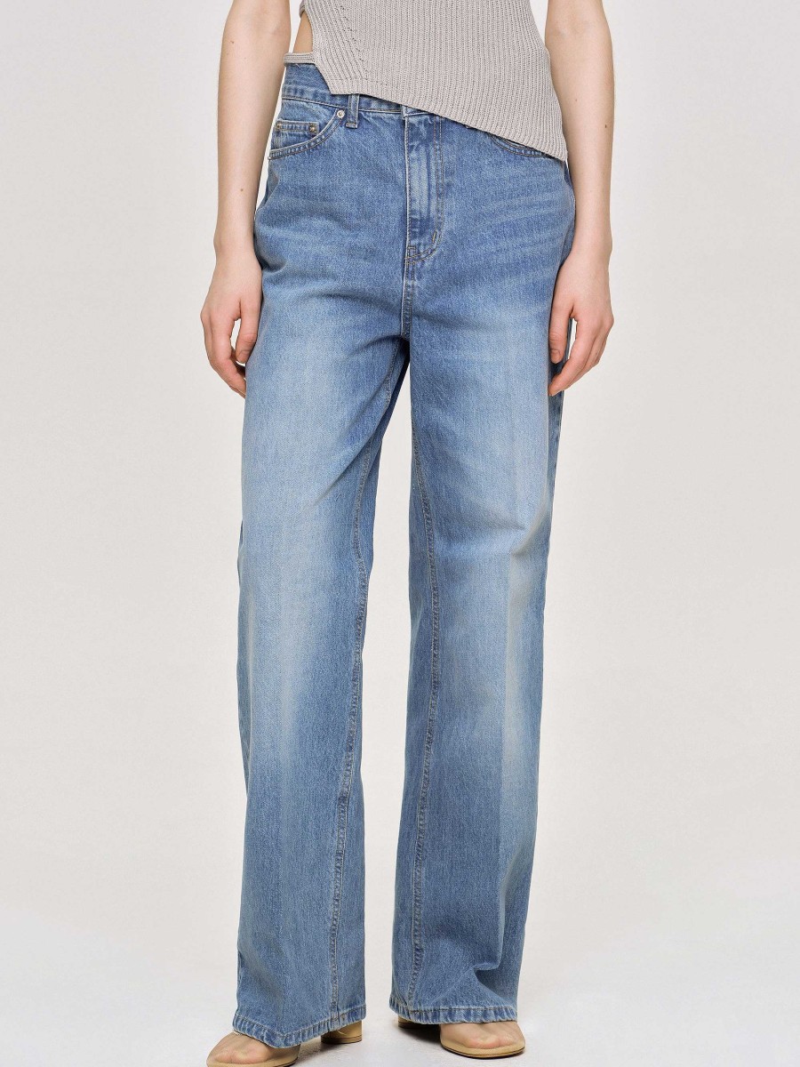 Source Unknown Relaxed Straight Jeans, Mittlere Waschung | Denim