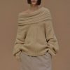 Source Unknown Becca Ubergroser High Roll Strickpullover, Butter | Zubehor