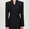 Source Unknown Leonara Zweireihiger Cinch-Blazer, Schwarz | Kleidung