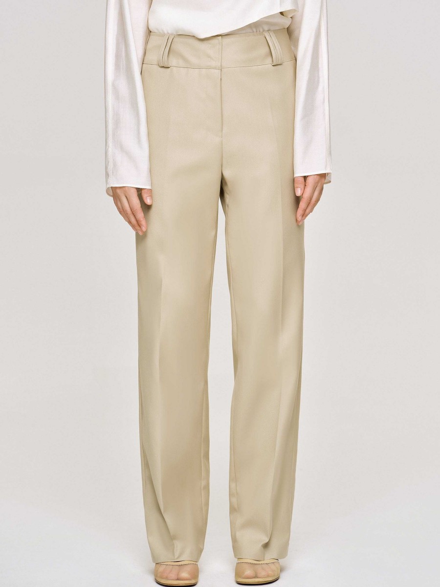 Source Unknown Gabardine-Hose Mit Geradem Bein, Beige | Unterteile