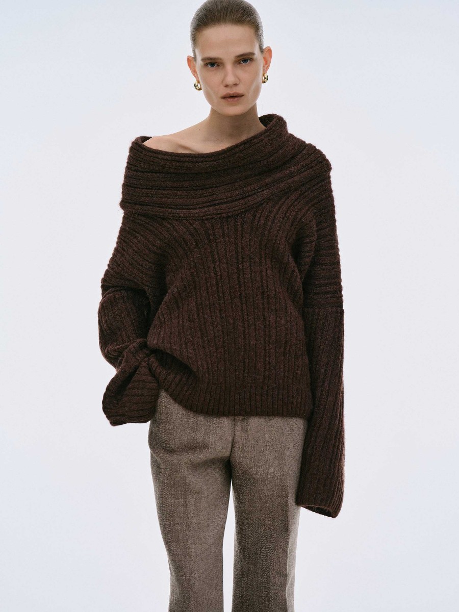 Source Unknown Becca Ubergroser High-Roll-Strickpullover, Schokolade | Zubehor