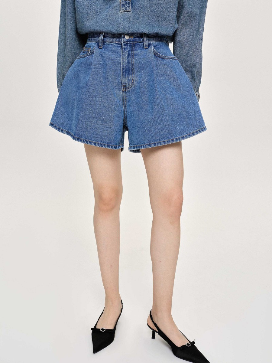 Source Unknown Ausgestellte Jeansshorts, Mittelblau | Kleidung