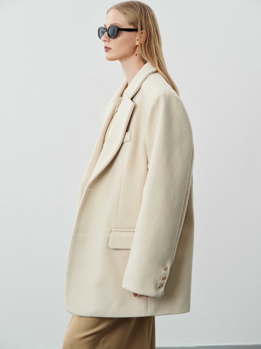 Source Unknown Hayk Ubergroser Boyfriend-Blazer, Creme | Zubehor