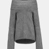 Source Unknown Becca Ubergroser High-Roll-Strickpullover, Sturmgrau | Zubehor