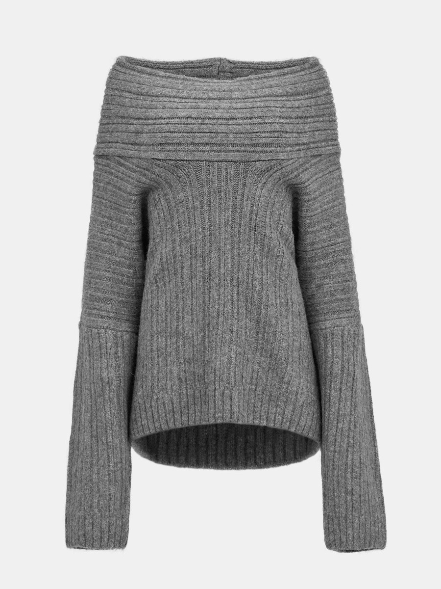 Source Unknown Becca Ubergroser High-Roll-Strickpullover, Sturmgrau | Zubehor