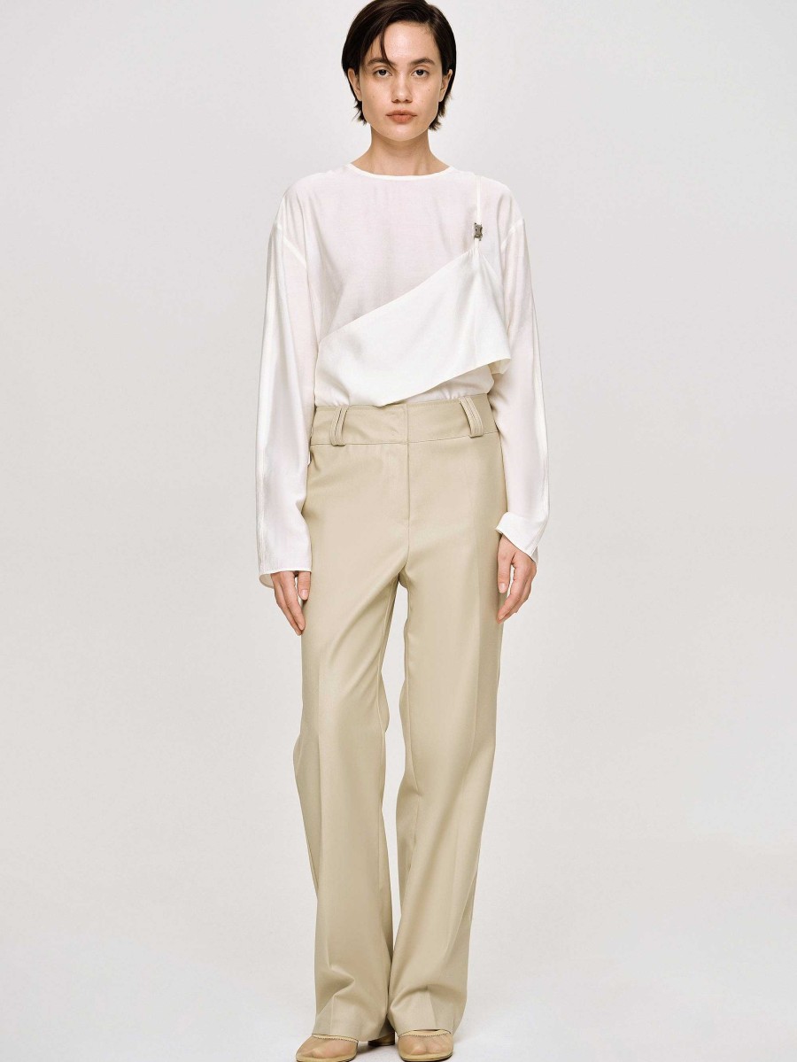 Source Unknown Gabardine-Hose Mit Geradem Bein, Beige | Unterteile