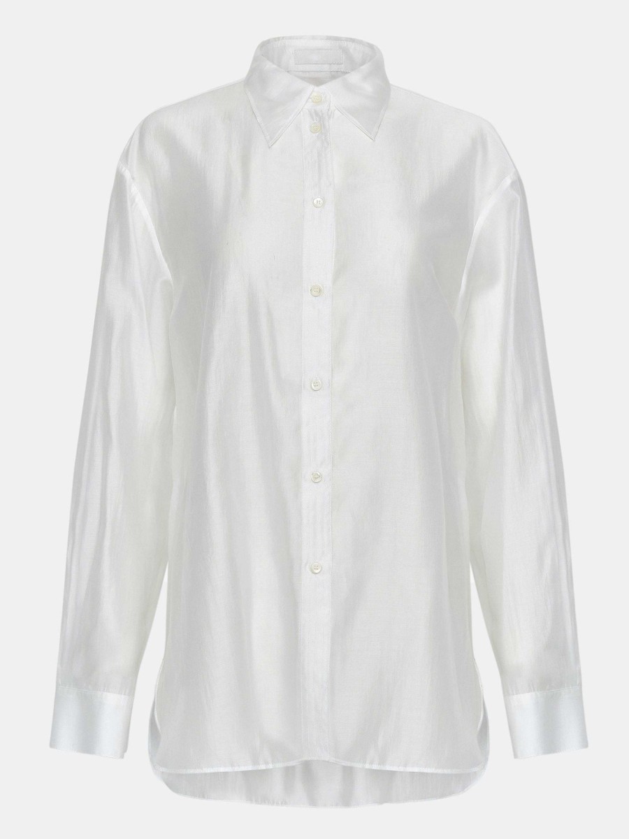 Source Unknown Transparentes Button-Down-Hemd, Weis | Zubehor