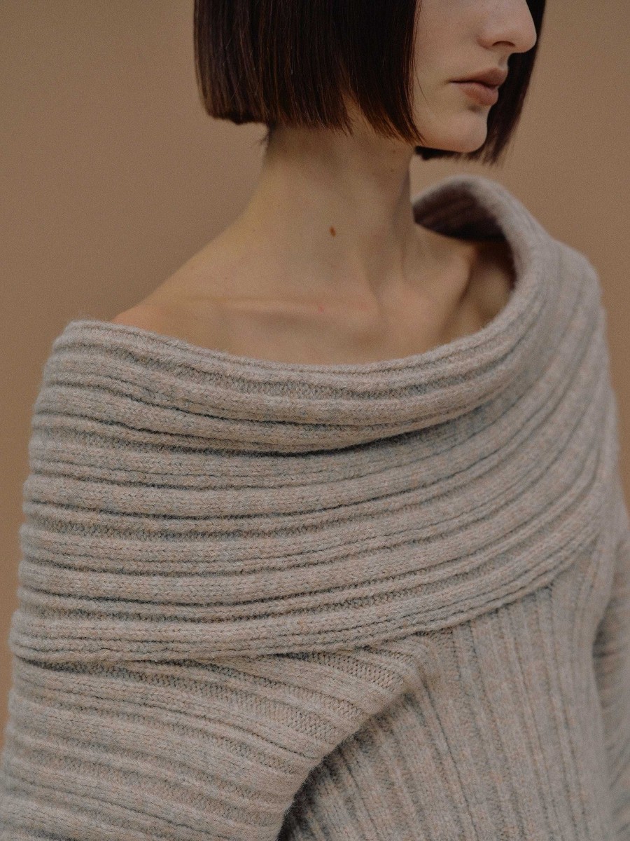 Source Unknown Becca Ubergroser High-Roll-Strickpullover, Kokosnuss | Zubehor